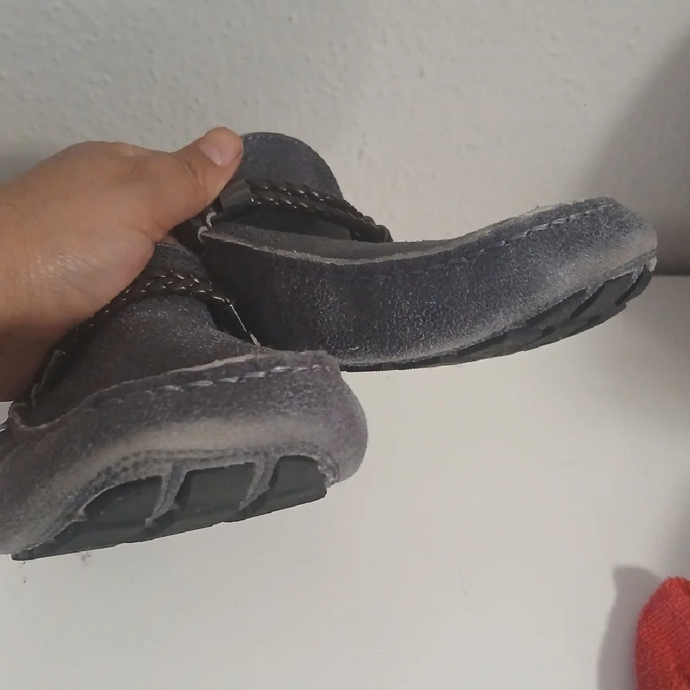 Pollini Gray Suede Loafers for Men